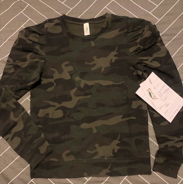 Womens Heavyweight Camouflage Long Cotton T-shirt