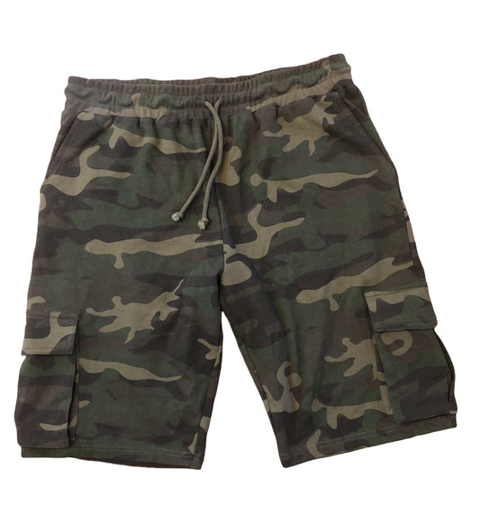 Products Mens French Terry Cotton Camo Shorts Elastic Waist with Drawstring wholesale bulk apparel clothing garments mens womens shirts shirt wholesale