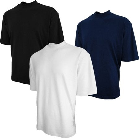 Mens Heavy Knit 100% Cotton Mock Turtleneck Short Sleeve Wholesale bulk tees hoodies shirts clothing men women tshirts wholesale